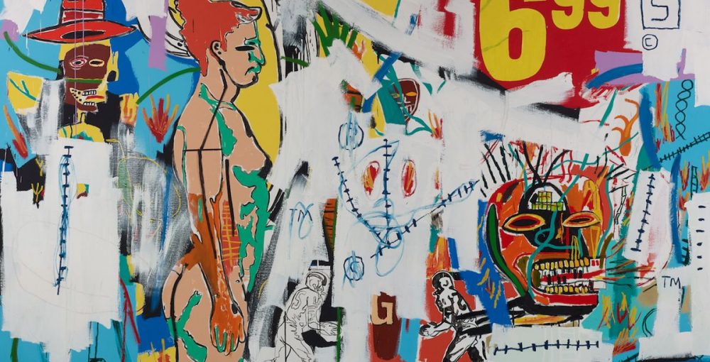 tableau de l'exposition "à quatre mains" de Warhol et Basquiat